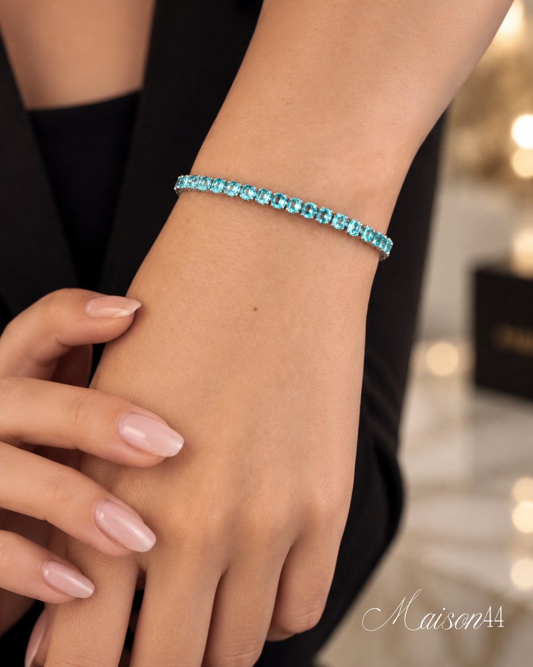 Aqua Tennis Bracelet