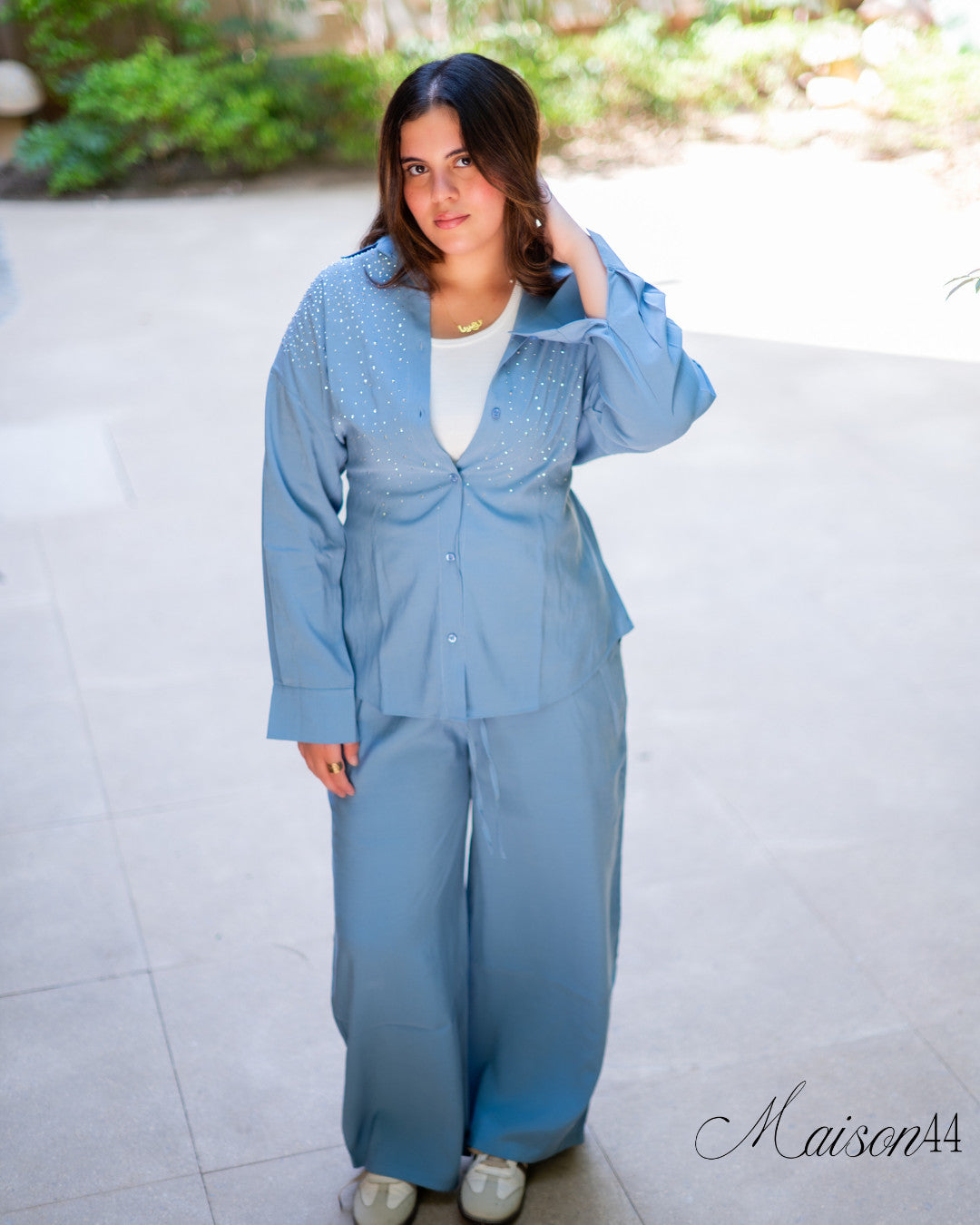 Blue with Crystals Suit