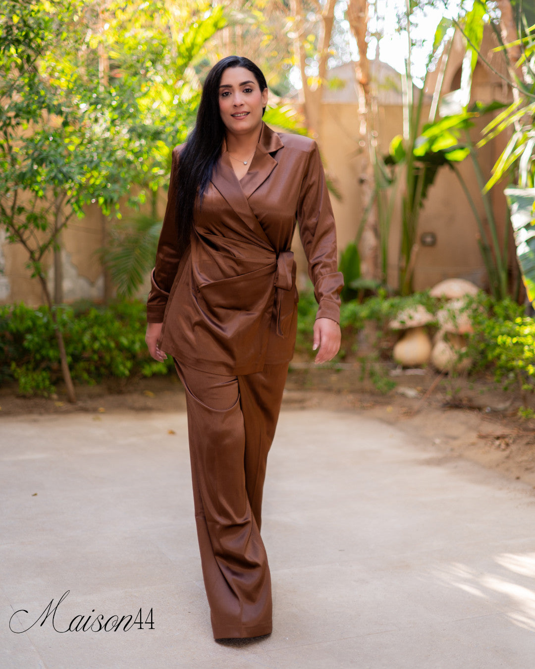 Brown Satin Suit