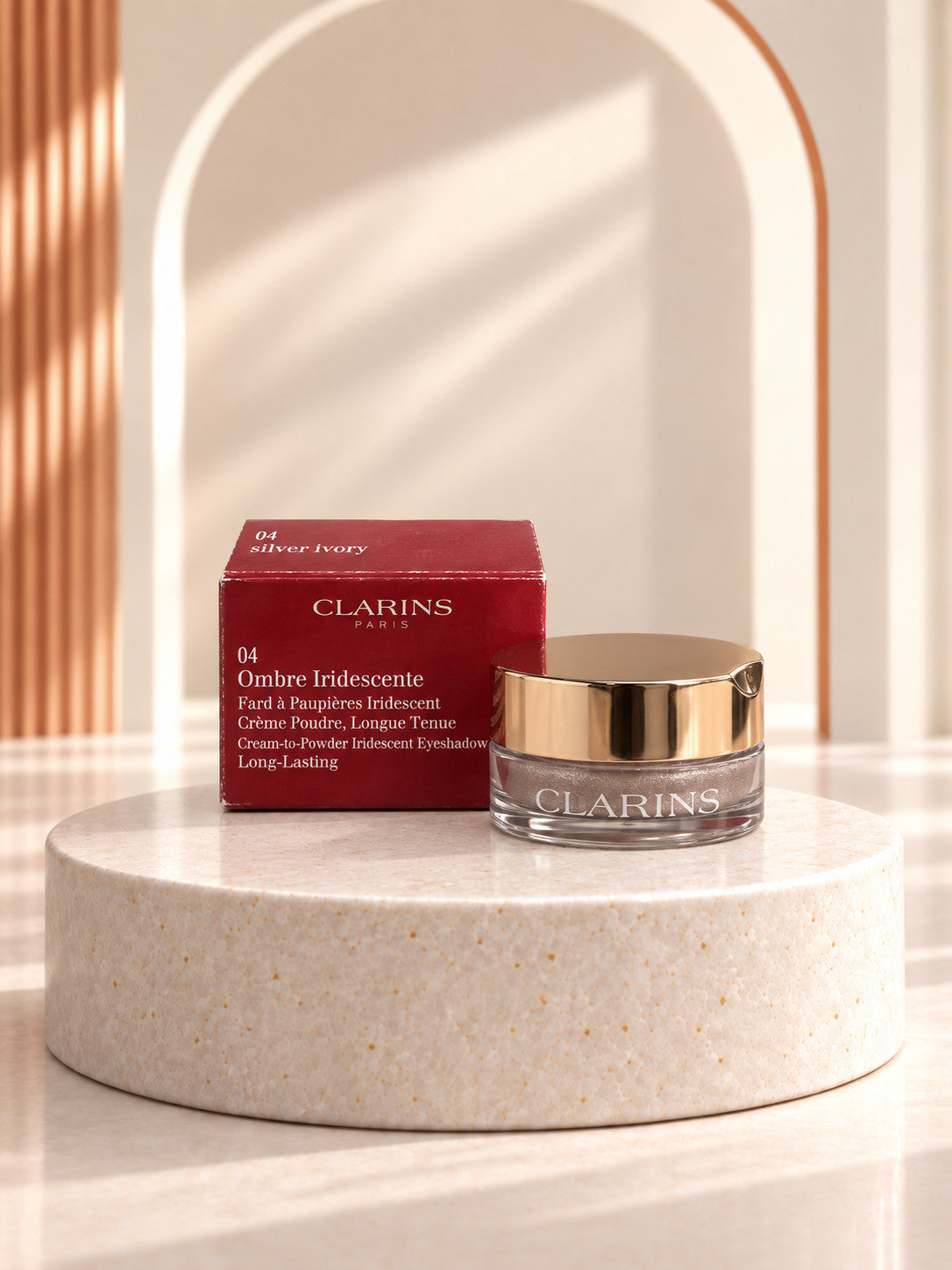 Clarins Ombre Iridescente Eyeshadow - 04 Silver Ivory