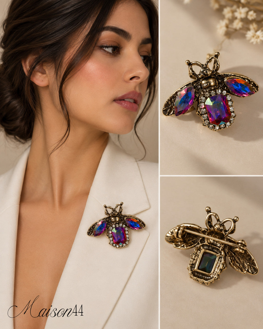 Crystal Bee Brooch