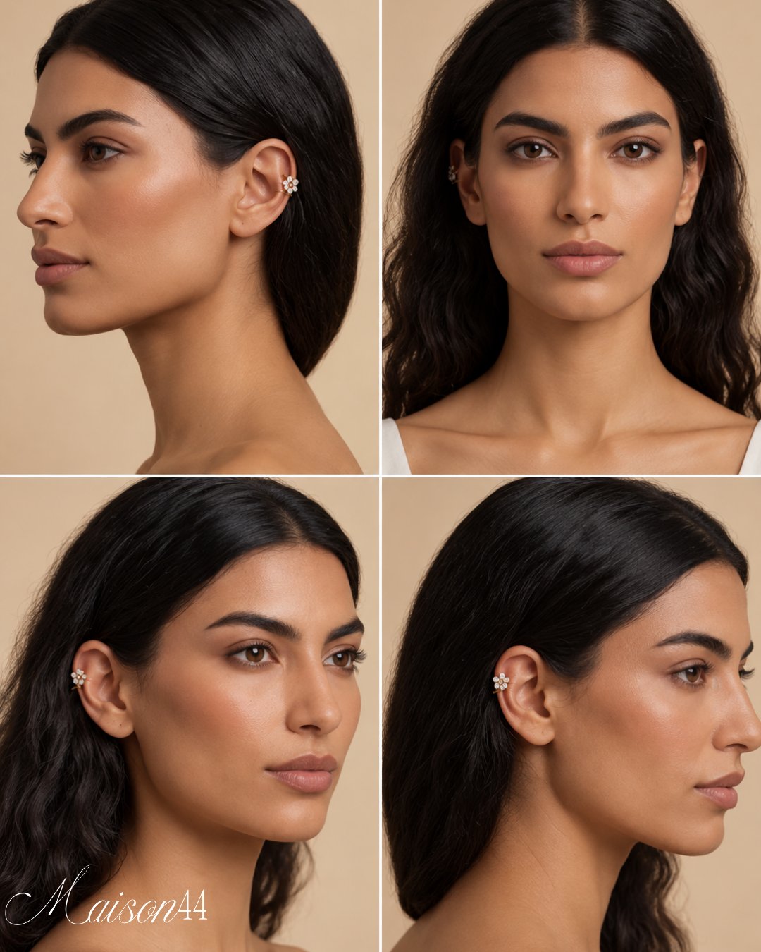Crystal Flower Ear Cuff
