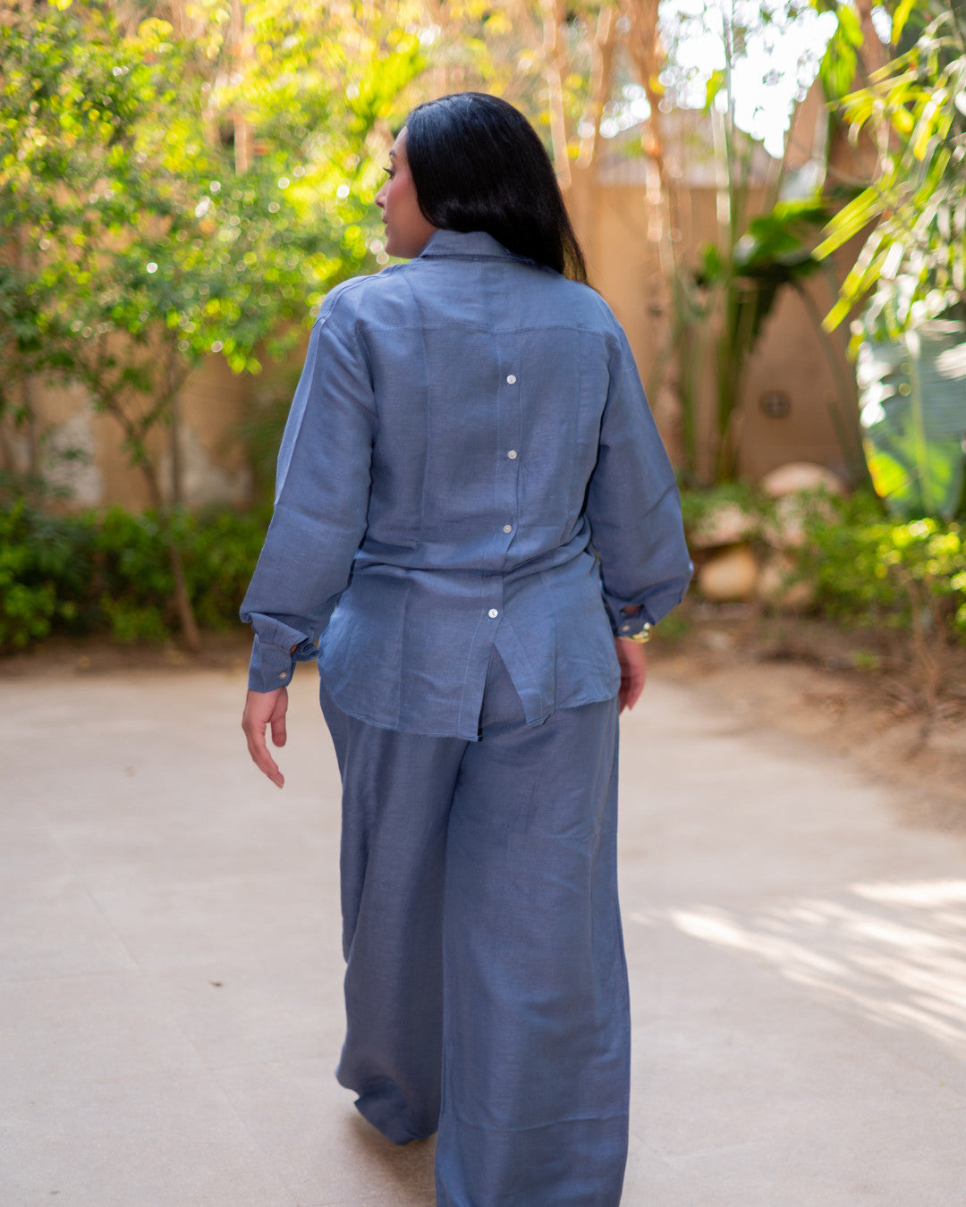 Denim Blue Linen Suit