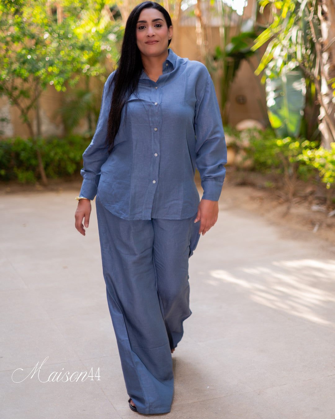 Denim Blue Linen Suit