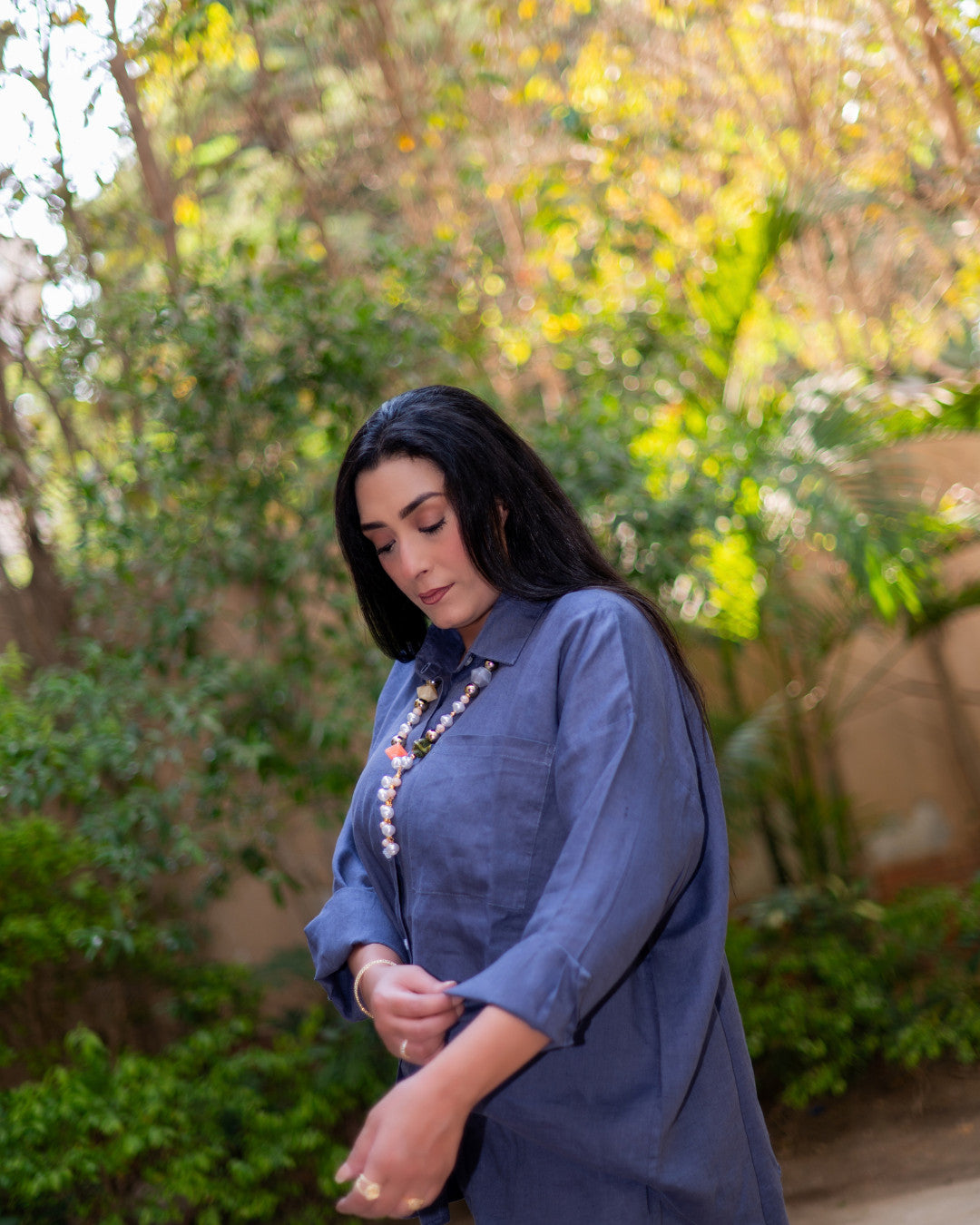 Denim Blue Linen Suit