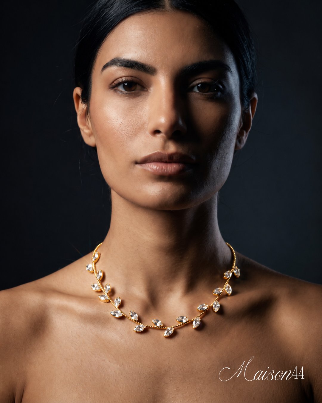 Gold Crystal Vine Necklace