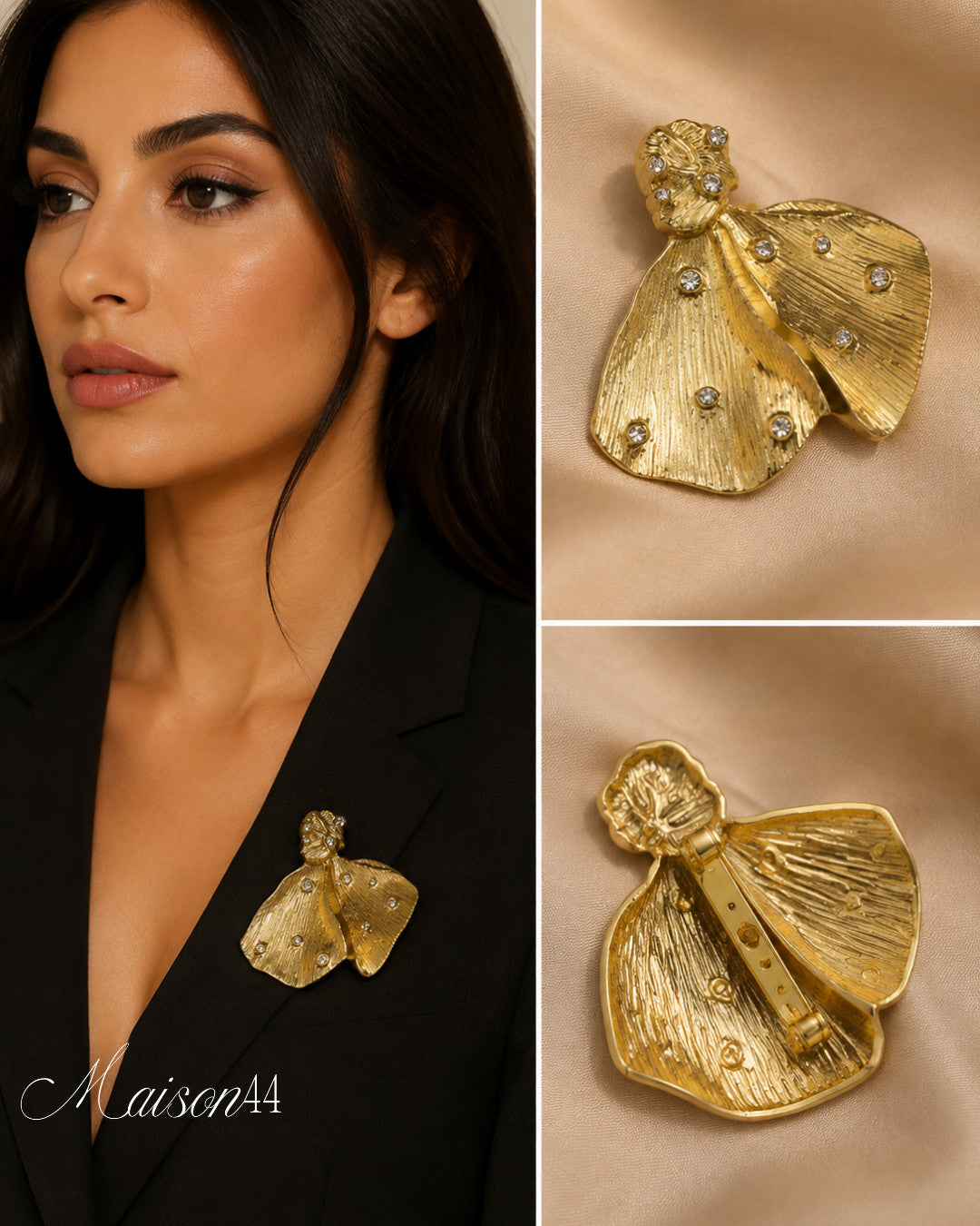 Gold Moth Brooch