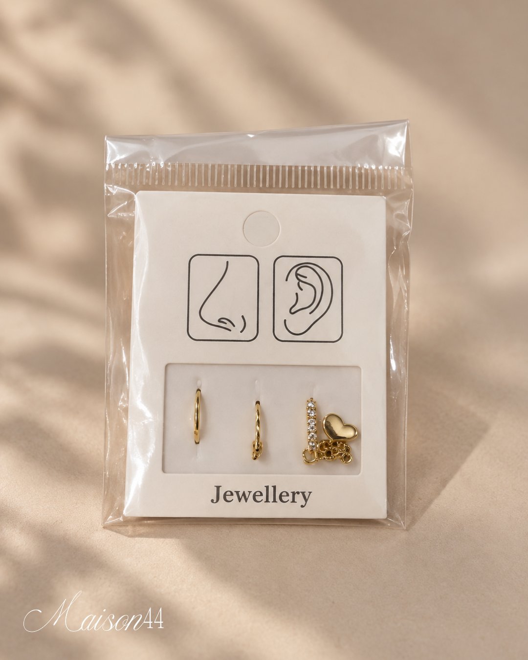 Gold Nose &amp; Ear Piercing Set