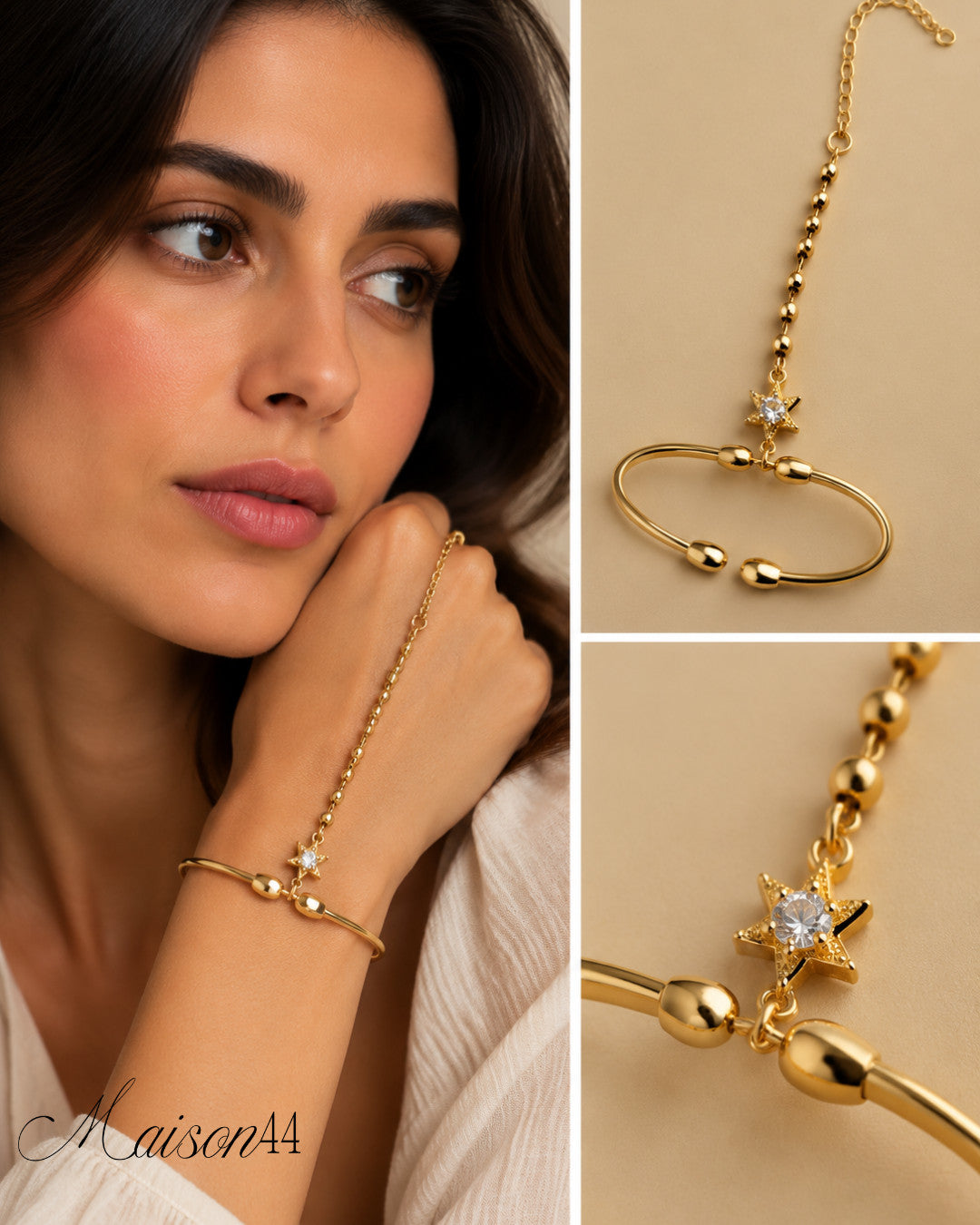 Gold Star Charm Bracelet