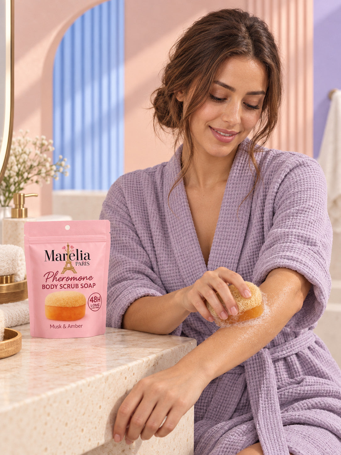 Marelia Paris Pheromone Body Scrub Soap — Musk &amp; Amber