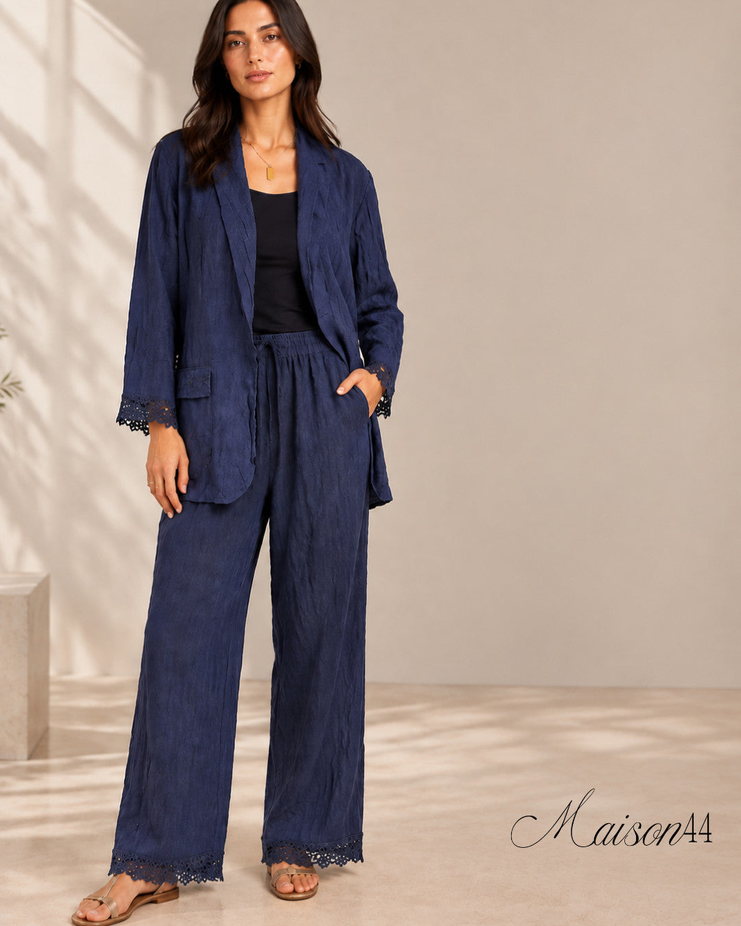 Navy with Lace Suit