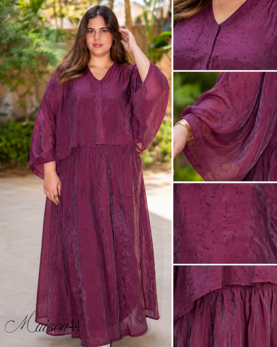 Suit Burgundy Top & Skirt